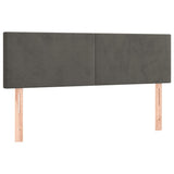 Box Spring Bed with Mattress&LED Dark Grey 153x203 cm Queen Size Velvet