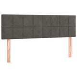 Box Spring Bed with Mattress&LED Dark Grey 153x203 cm Queen Size Velvet