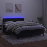 Box Spring Bed with Mattress&LED Black 152x203 cm Queen Velvet - Top-Down View
