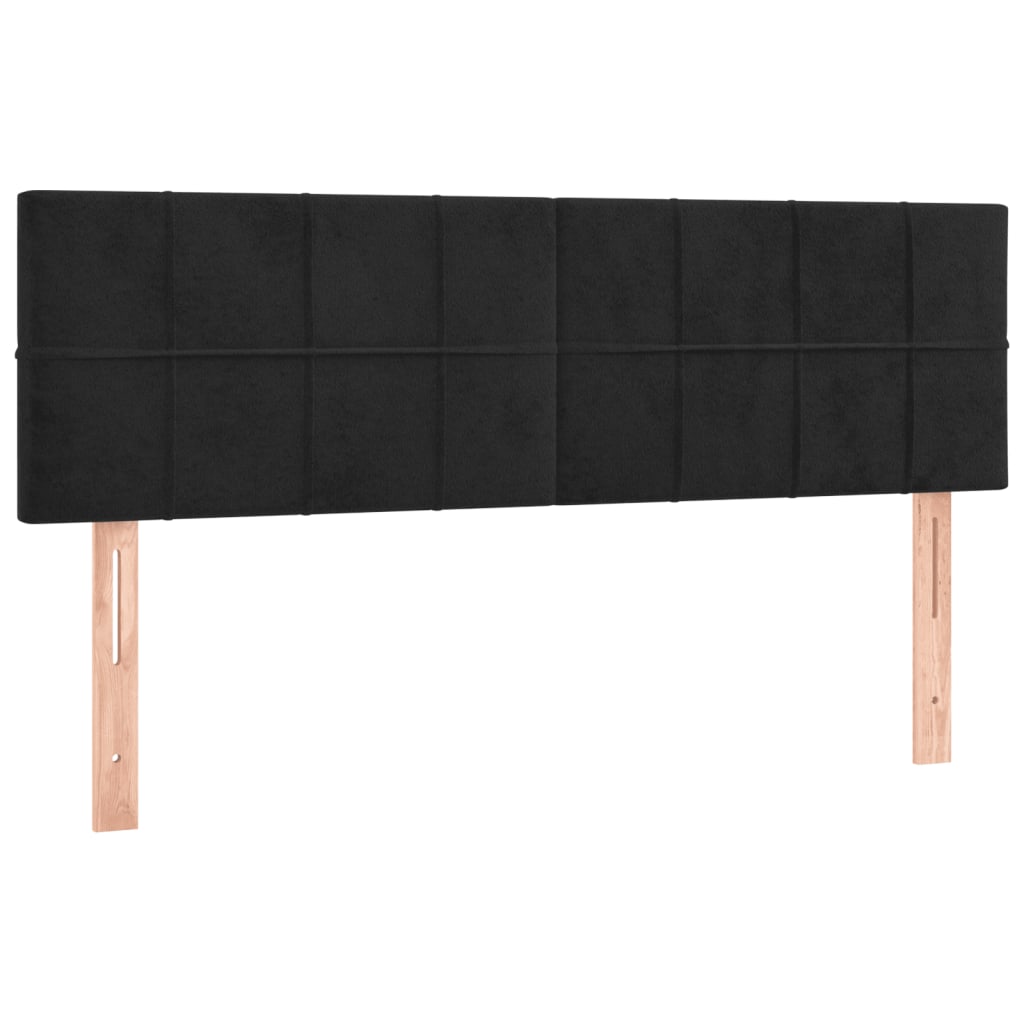 Box Spring Bed with Mattress&LED Black 152x203 cm Queen Velvet