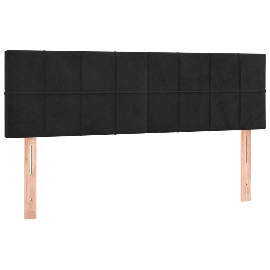Box Spring Bed with Mattress&LED Black 152x203 cm Queen Velvet