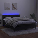 Box Spring Bed with Mattress&LED Black 152x203 cm Queen Velvet - Top-Down View