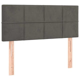 Box Spring Bed with Mattress&LED Dark Grey 106x203 cm King Single Size Velvet