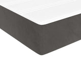Box Spring Bed with Mattress&LED Dark Grey 106x203 cm King Single Size Velvet - Extra Image