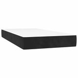 Box Spring Bed with Mattress&LED Black 107x203 cm King Single Size Velvet - Rear View