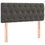 Box Spring Bed with Mattress&LED Dark Grey 107x203 cm King Single Size Velvet - Low Angle