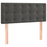 Box Spring Bed with Mattress&LED Dark Grey 107x203 cm King Single Size Velvet