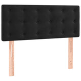 Box Spring Bed with Mattress&LED Black 106x203 cm King Single Size Velvet - Low Angle