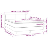 Box Spring Bed with Mattress Dark Grey 137x190 cm Fabric