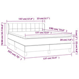 Box Spring Bed with Mattress Dark Grey 137x190 cm Fabric