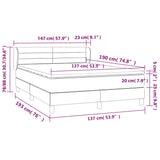 Box Spring Bed with Mattress Dark Grey 137x187 cm Double Size Fabric