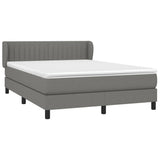 Box Spring Bed with Mattress Dark Grey 137x190 cm Fabric