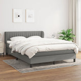 Box Spring Bed with Mattress Dark Grey 137x190 cm Fabric