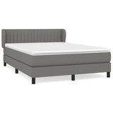 Box Spring Bed with Mattress Dark Grey 137x190 cm Fabric