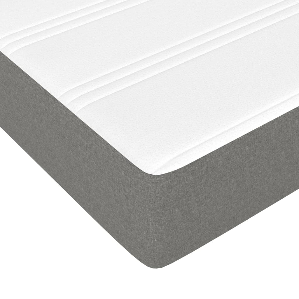 Box Spring Bed with Mattress Dark Grey 137x190 cm Fabric