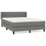 Box Spring Bed with Mattress Dark Grey 137x190 cm Fabric