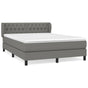 Box Spring Bed with Mattress Dark Grey 137x190 cm Fabric