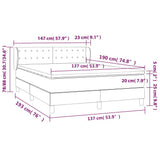 Box Spring Bed with Mattress Dark Grey 137x190 cm Fabric