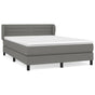 Box Spring Bed with Mattress Dark Grey 152x203 cm Fabric
