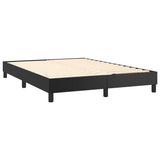 Box Spring Bed with Mattress Black 153x203 cm Queen Size Faux Leather - Rear View