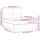 Box Spring Bed with Mattress Black 137x187 cm Double Size Velvet
