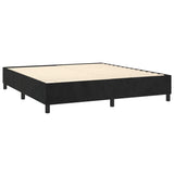 Box Spring Bed with Mattress Black 153x203 cm Queen Size Velvet - Top-Down View