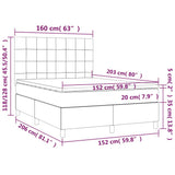 Box Spring Bed with Mattress Black 153x203 cm Queen Size Velvet - Extra Image