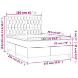 Box Spring Bed with Mattress Black 153x203 cm Queen Size Velvet