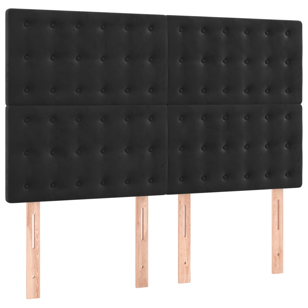 Box Spring Bed with Mattress Black 153x203 cm Queen Size Velvet