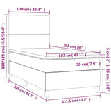Box Spring Bed with Mattress Black 106x203 cm King Single Size Velvet - Extra Image