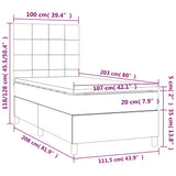Box Spring Bed with Mattress Black 106x203 cm King Single Size Velvet