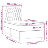 Box Spring Bed with Mattress Black 106x203 cm King Single Size Velvet - Extra Image