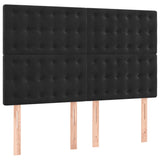 Box Spring Bed with Mattress&LED Black 153x203 cm Queen Size Velvet