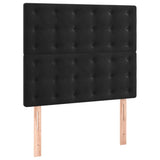 Box Spring Bed with Mattress&LED Black 106x203 cm King Single Size Velvet