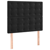 Box Spring Bed with Mattress&LED Black 106x203 cm King Single Size Velvet - Low Angle