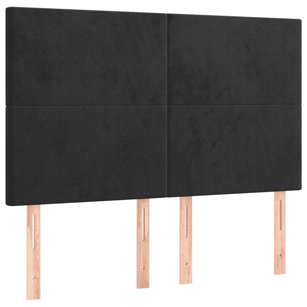 Box Spring Bed with Mattress Black 137x190 cm Full Velvet