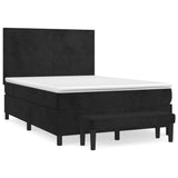 Box Spring Bed with Mattress Black 152x203 cm Queen Velvet