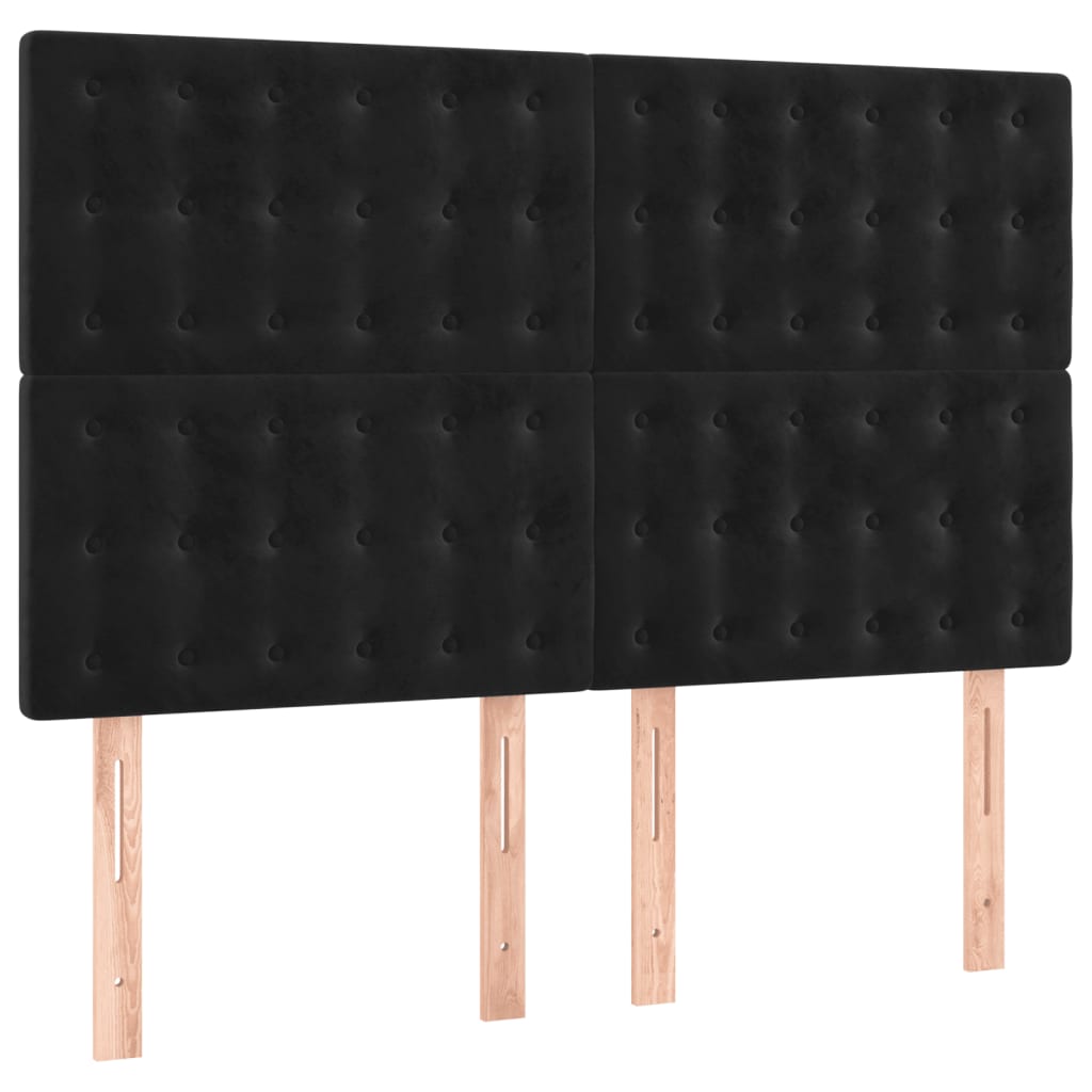 Box Spring Bed with Mattress Black 153x203 cm Queen Size Velvet