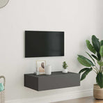 TV Cabinet with LED Lights Grey 60x35x15.5 cm