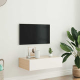 TV Cabinet with LED Lights White 60x35x15.5 cm