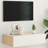 TV Cabinet with LED Lights White 60x35x15.5 cm