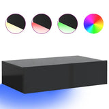 TV Cabinet with LED Lights Gloss Black 60x35x15.5 cm