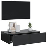 TV Cabinet with LED Lights Gloss Black 60x35x15.5 cm
