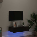 TV Cabinet with LED Lights Gloss Grey 60x35x15.5 cm