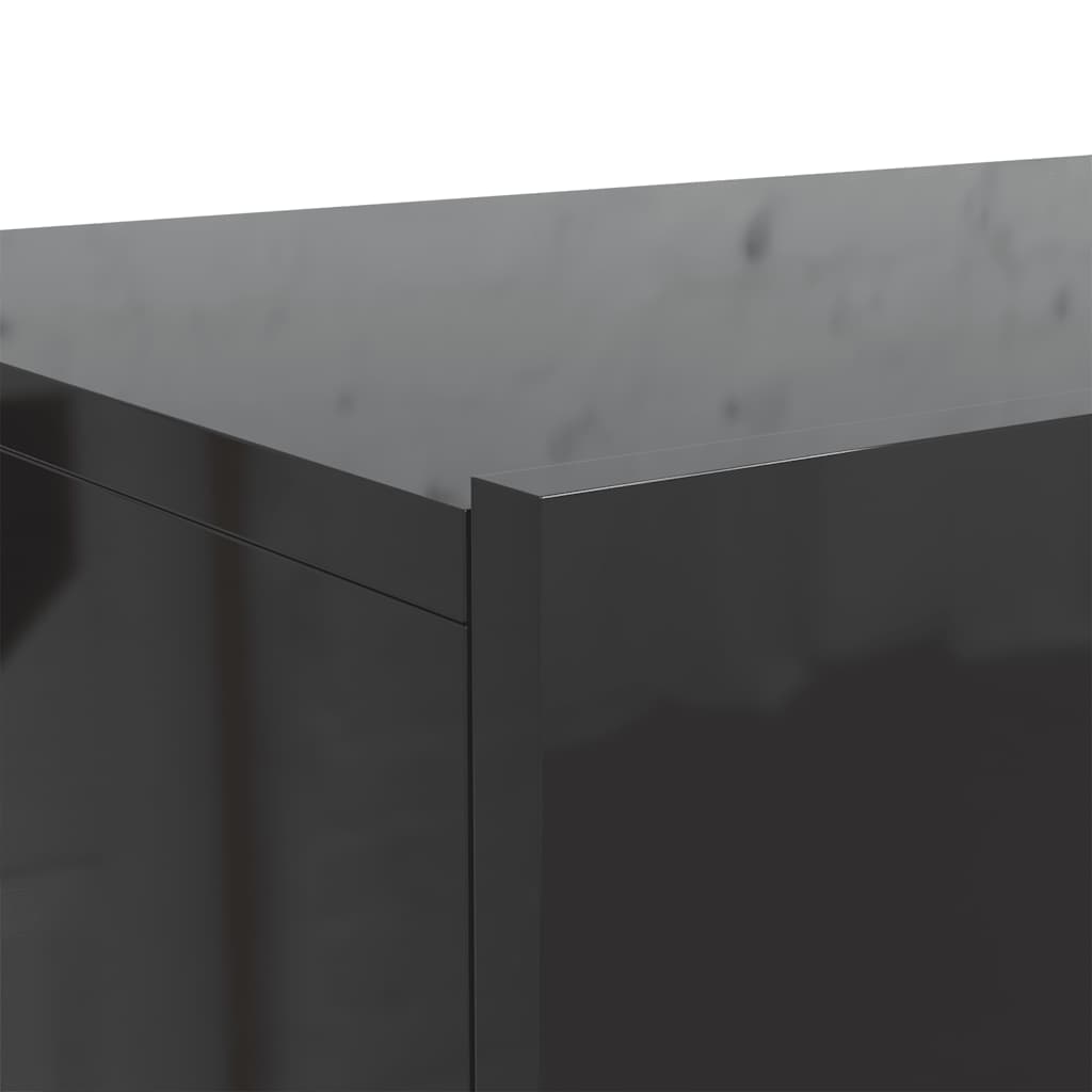 TV Cabinet with LED Lights Gloss Grey 60x35x15.5 cm