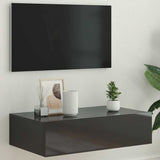 TV Cabinet with LED Lights Gloss Grey 60x35x15.5 cm