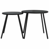 5 Piece Balcony Furniture Set with Cushions Black Steel - Low Angle