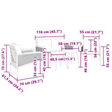 5 Piece Balcony Furniture Set with Cushions Black Steel - Extra Image