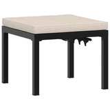 Garden Bench Set with Cushions 4 pcs Black Powder-coated Steel - 45-Degree Angle