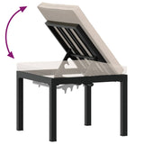 Garden Bench Set with Cushions 4 pcs Black Powder-coated Steel - Extra Image